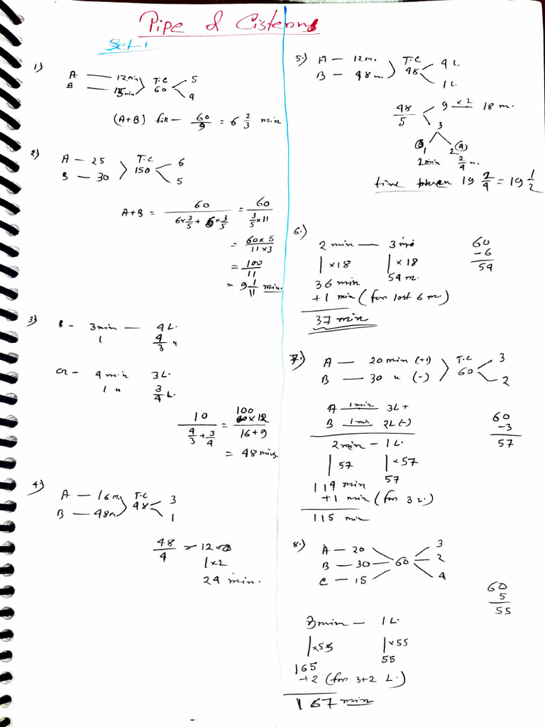 Pipe And Cistern Notes For Ssc Cgl Pdf