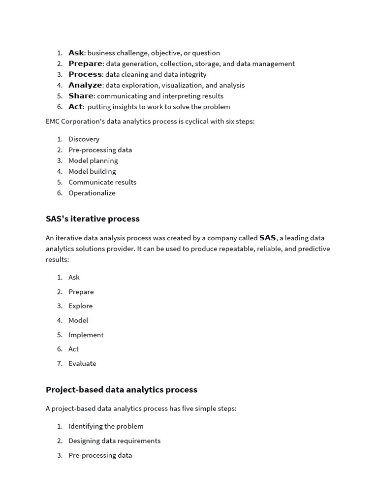 Data Analytics Processes Explained | PDF | Data Analysis | Data