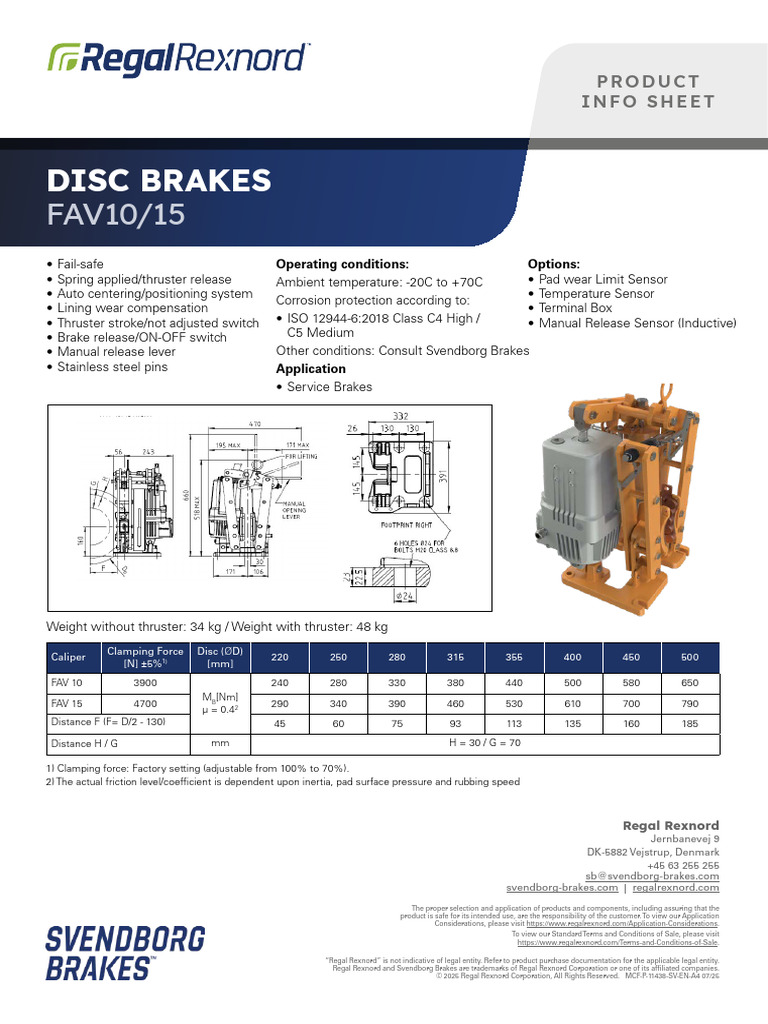 Disc Brakes FAV10/15 Product Overview | PDF | Brake | Vehicle Technology