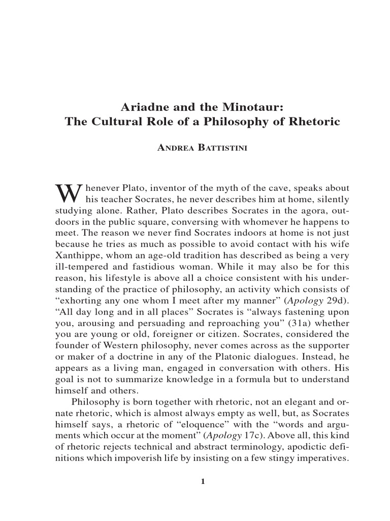 Socratic Rhetoric and Cultural Philosophy | PDF | Apology (Plato ...