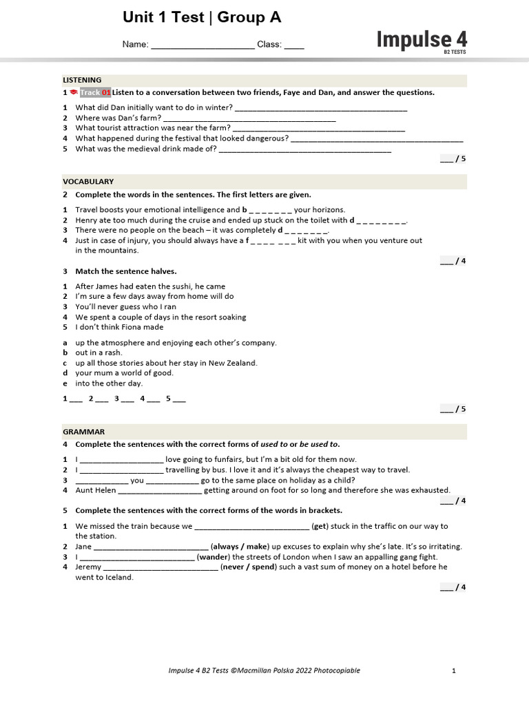 Unit 1 Test A | PDF