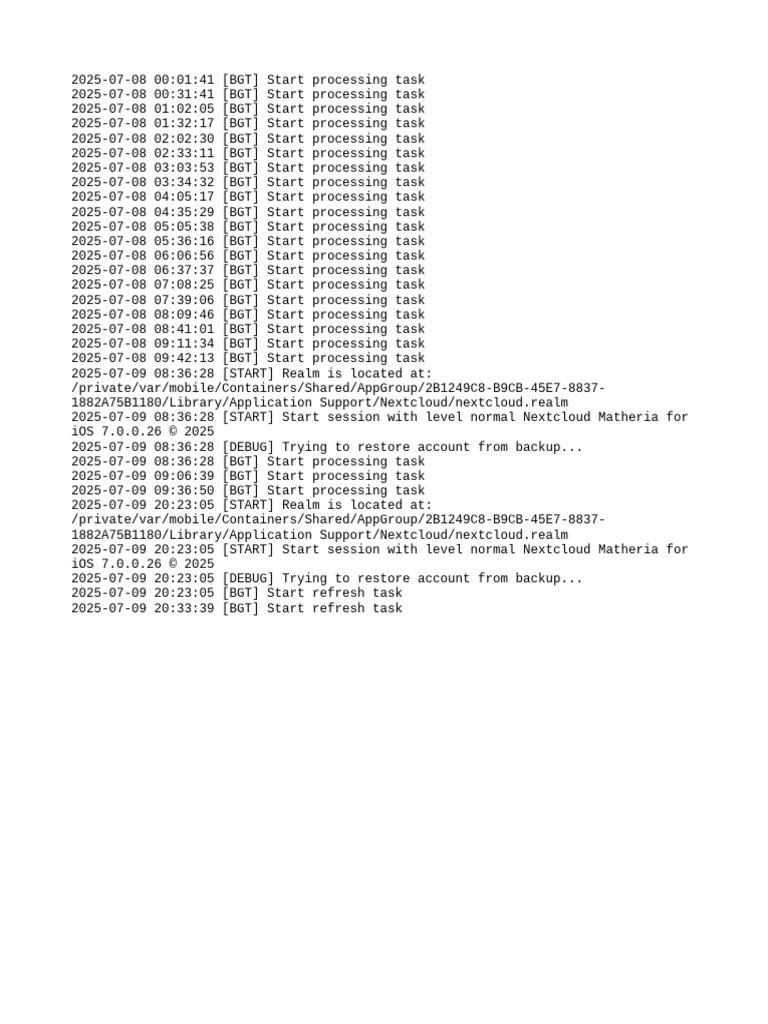 Log 2025 07 09 | PDF