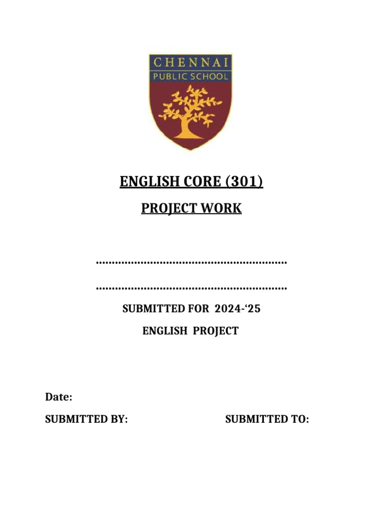 English Core (301) : Project Work | PDF