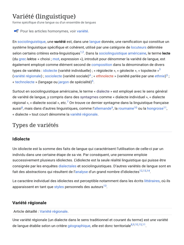 Variétés linguistiques et sociolinguistique | PDF | Jargon ...