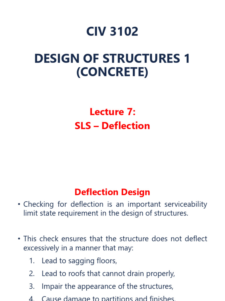 Deflection Design in Concrete Structures | PDF | Beam (Structure ...