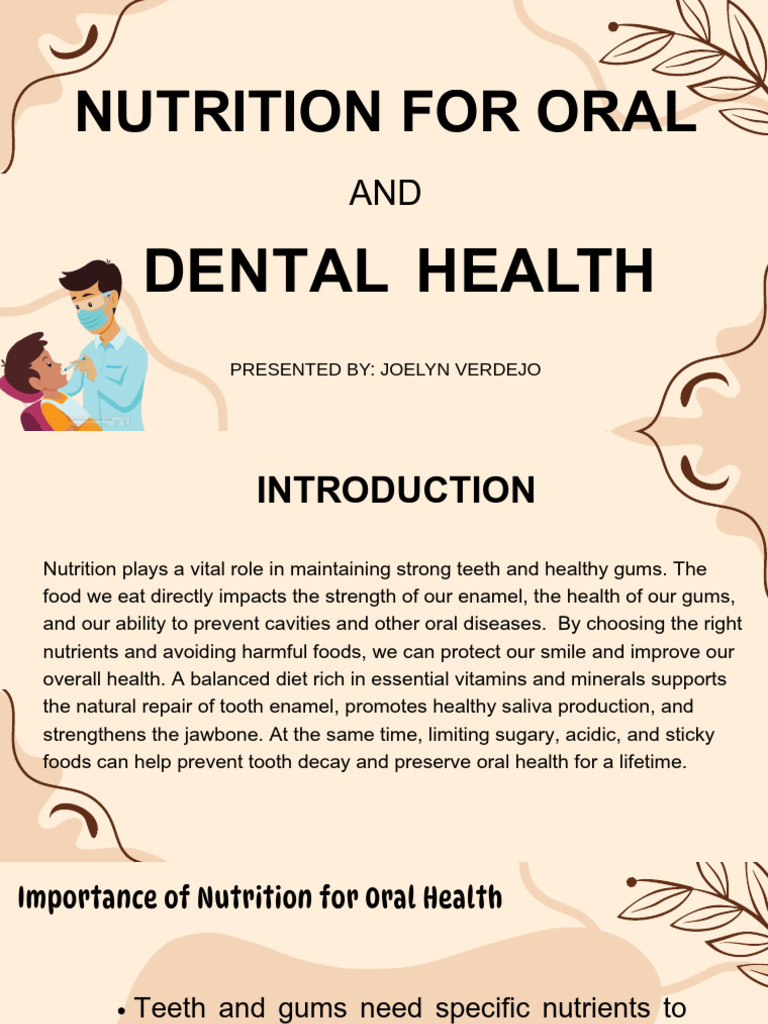 Nutrition For Oral and Dental Health VERDEJO | PDF
