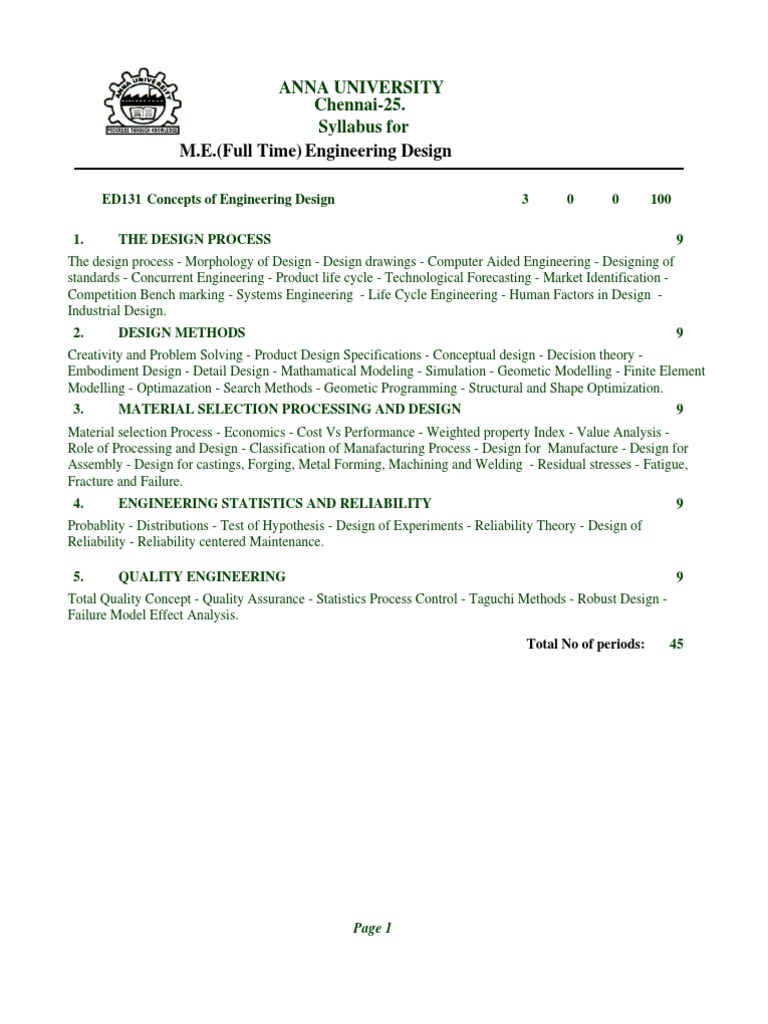 Engineering Design Concepts and Methods | PDF