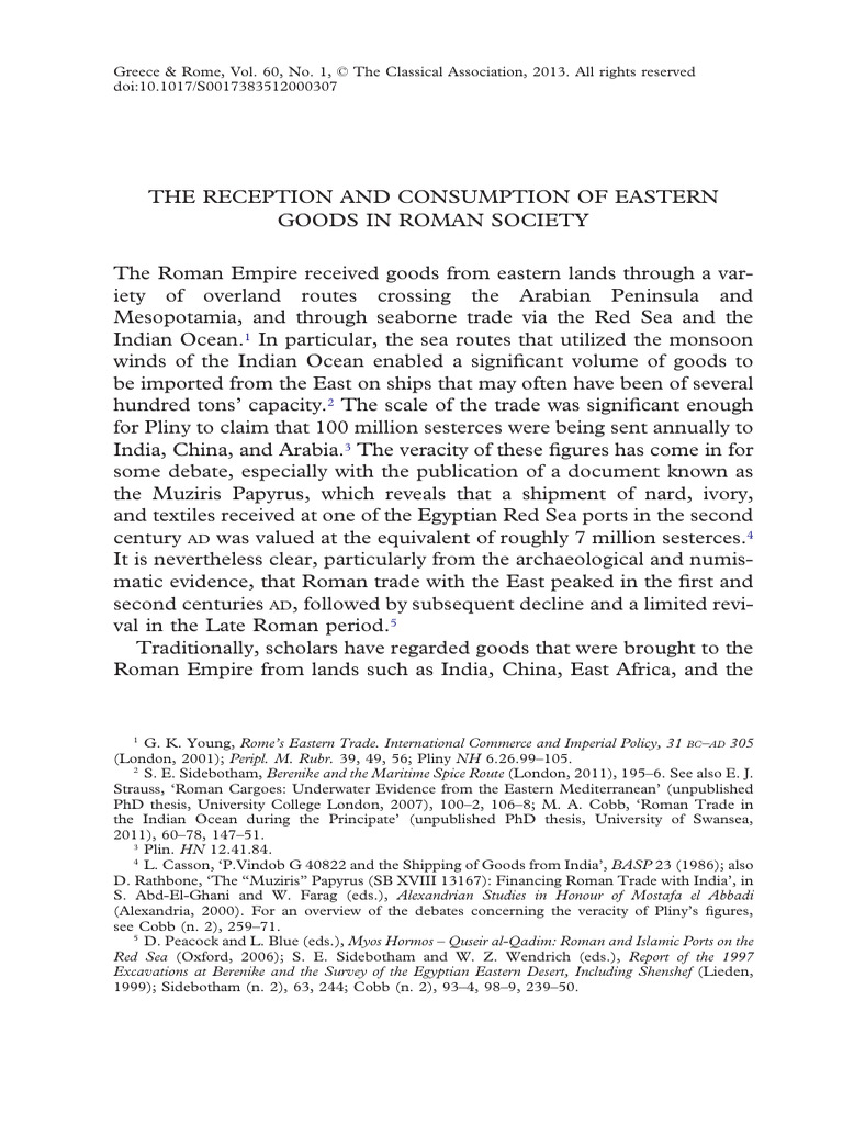 Eastern Goods in Roman Trade Dynamics | PDF | Roman Empire | Ancient Rome