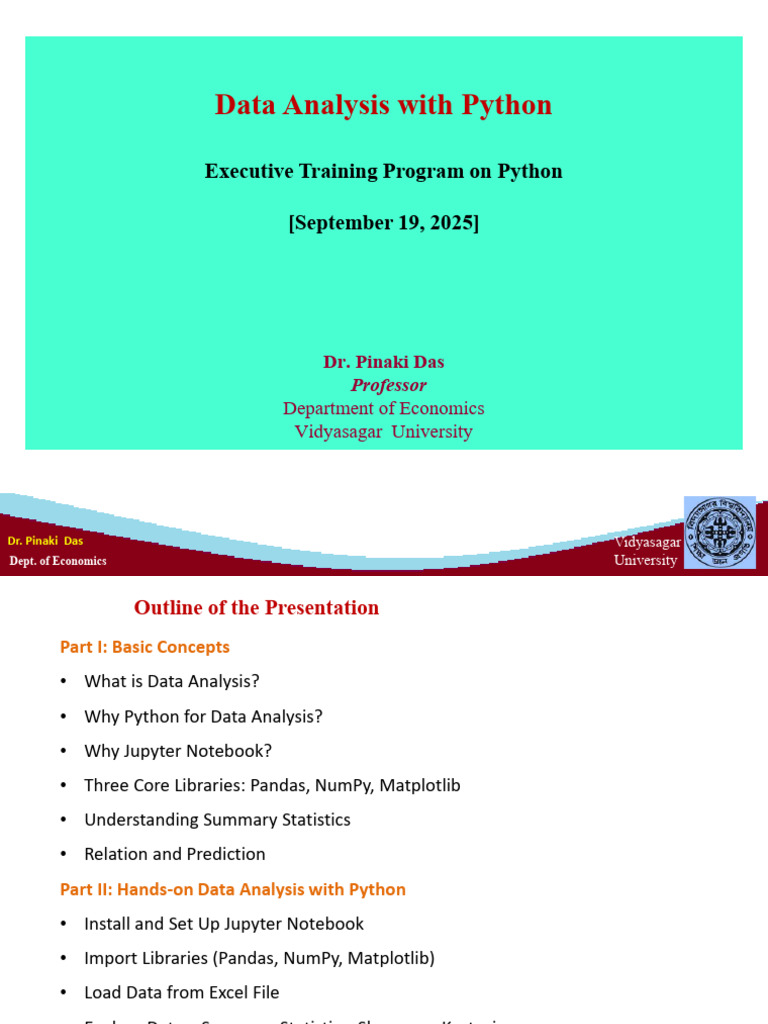 Python Data Analysis Training by Das | PDF | Data Analysis | Linear ...