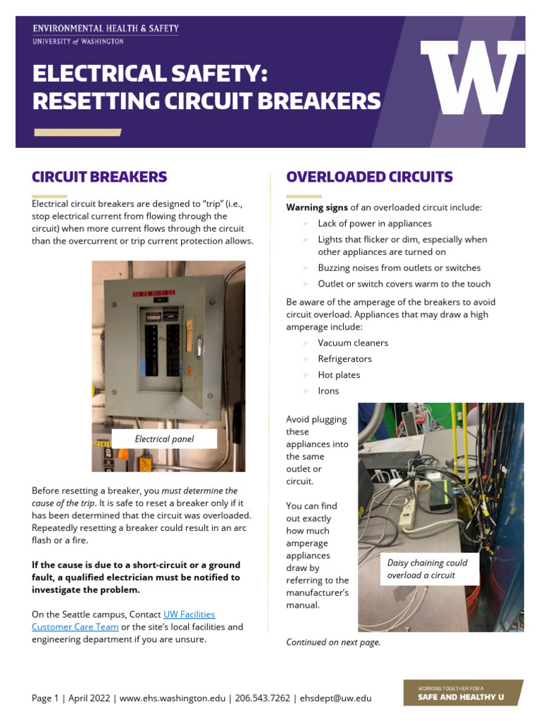 Electrical Safety: Resetting Breakers Guide | PDF | Manufactured Goods ...