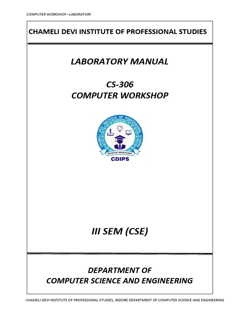 Computer Workshop Laboratory Manual | PDF | Computer Data Storage ...