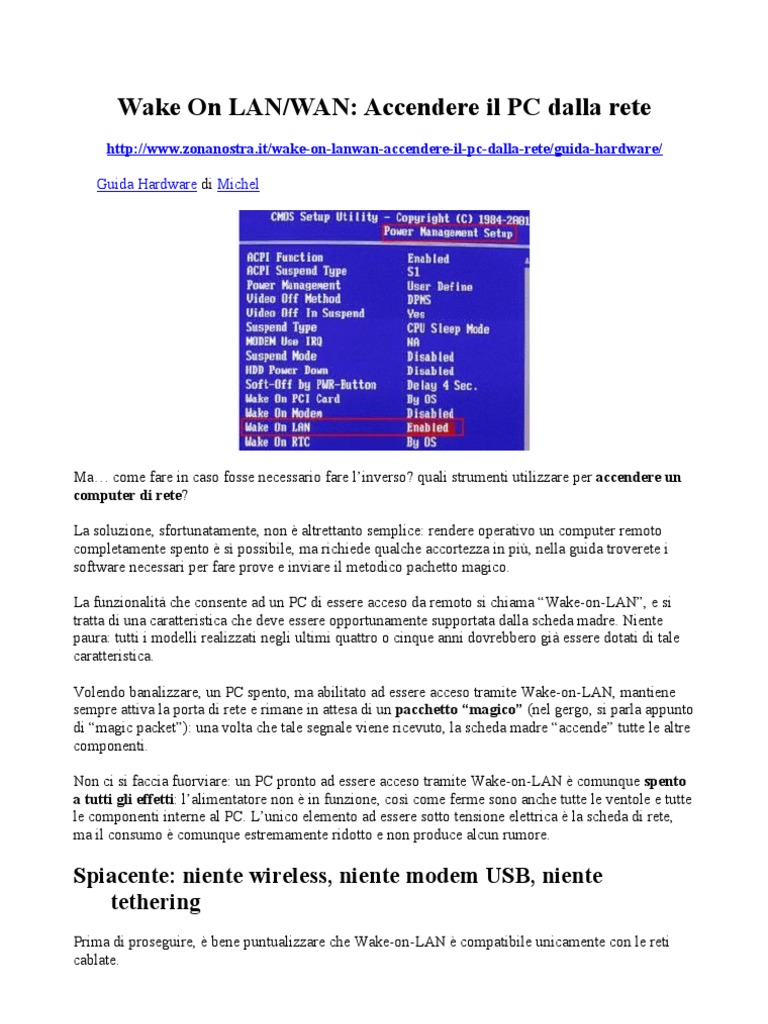 Guida Al Wake On Lan | PDF