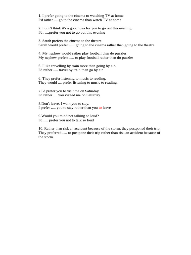 Preference Expressions in English | PDF