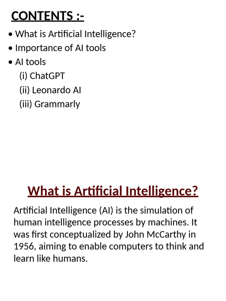 Essential AI Tools and Their Benefits | PDF | Artificial Intelligence ...
