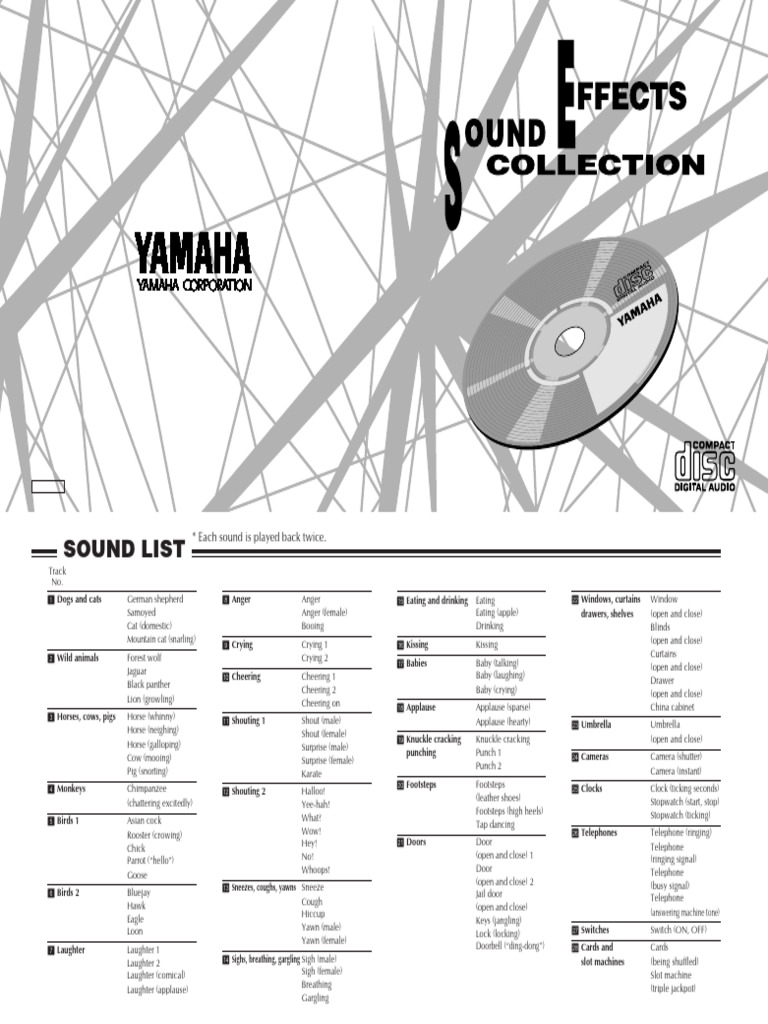 Comprehensive Sound Effects List | PDF