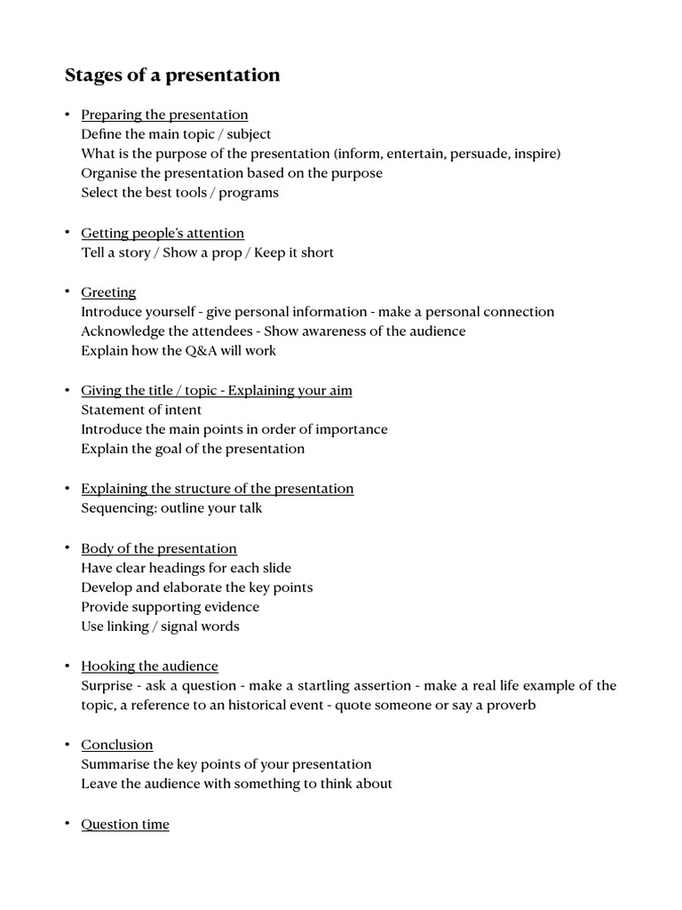 Presentation Stages Overview | PDF