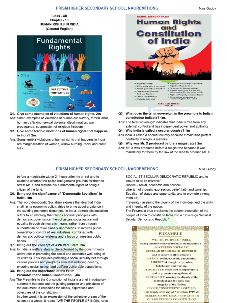 Human Rights in India: Key Concepts | PDF | Justice | Crime & Violence