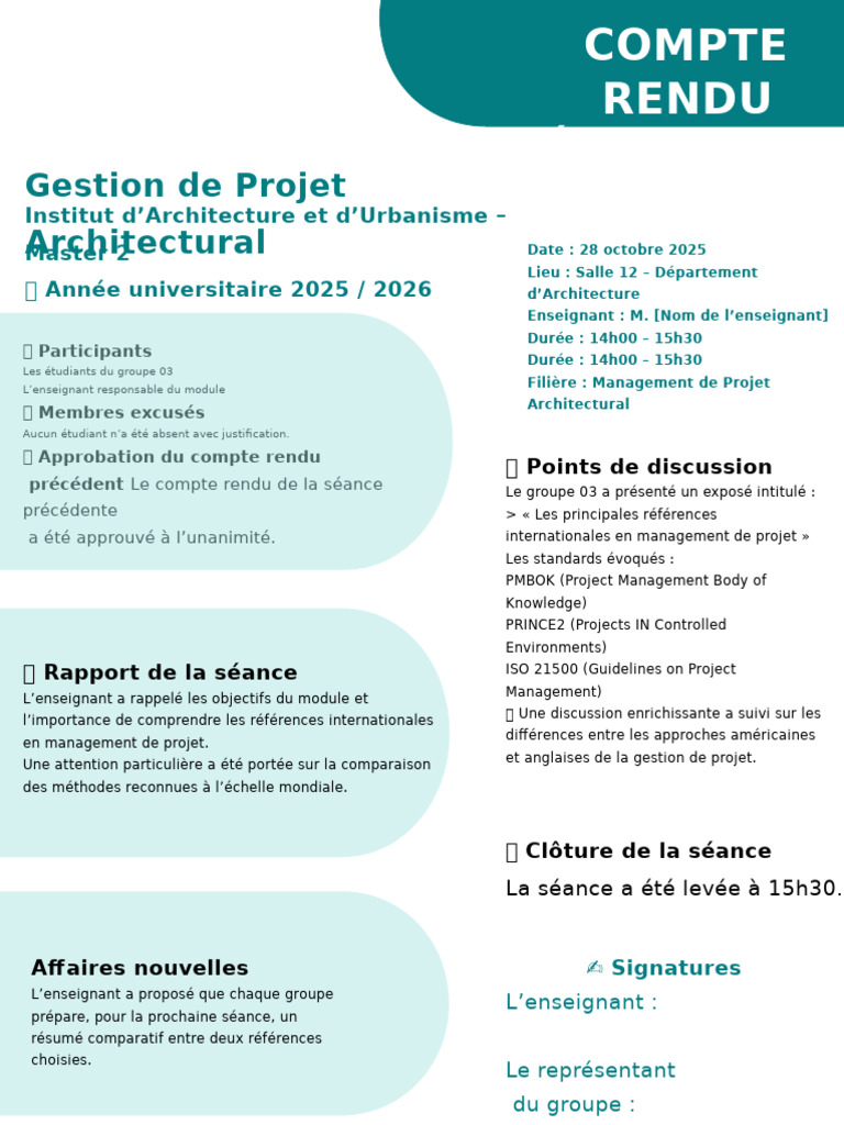 Compte Rendu TD Gestion de Projet 2025 | PDF | Gestion de projet ...