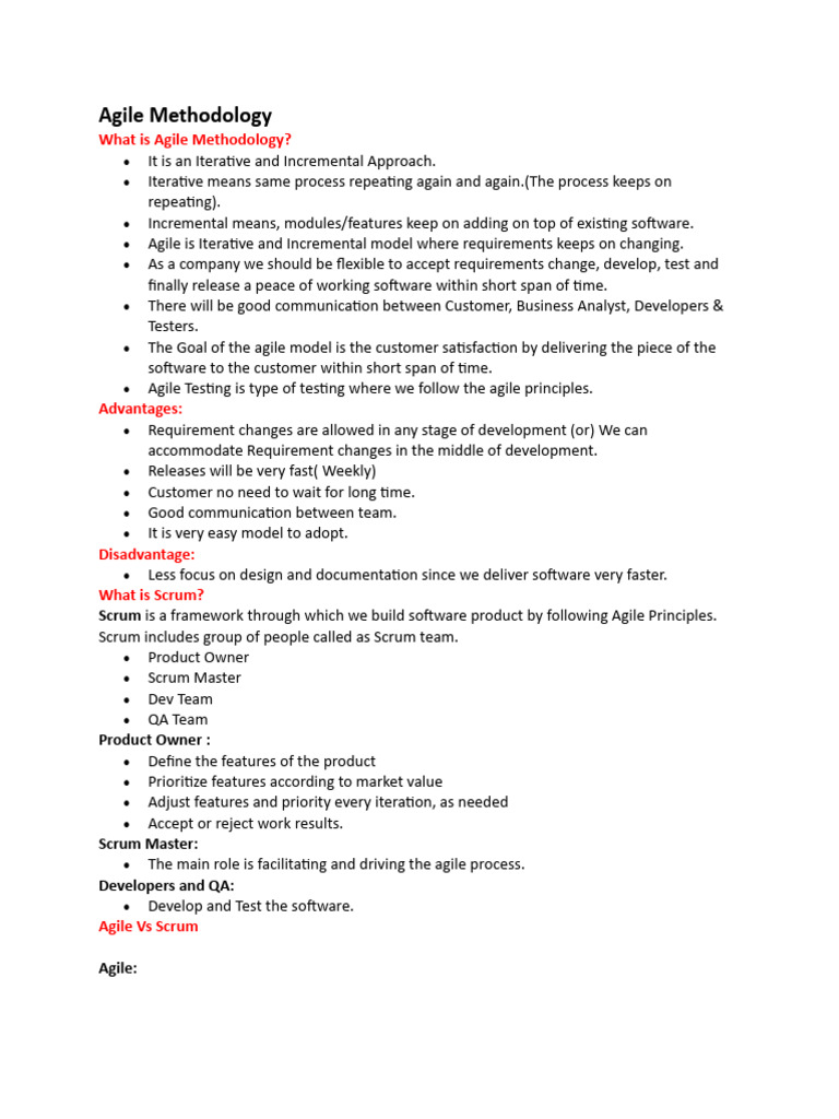 Understanding Agile Methodology and Scrum | PDF | Scrum (Software ...