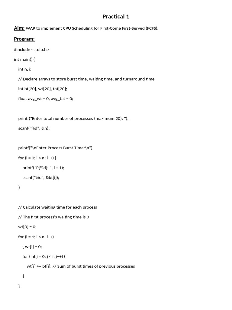 CPU Scheduling Algorithms in C | PDF | Computer Architecture | Computer ...