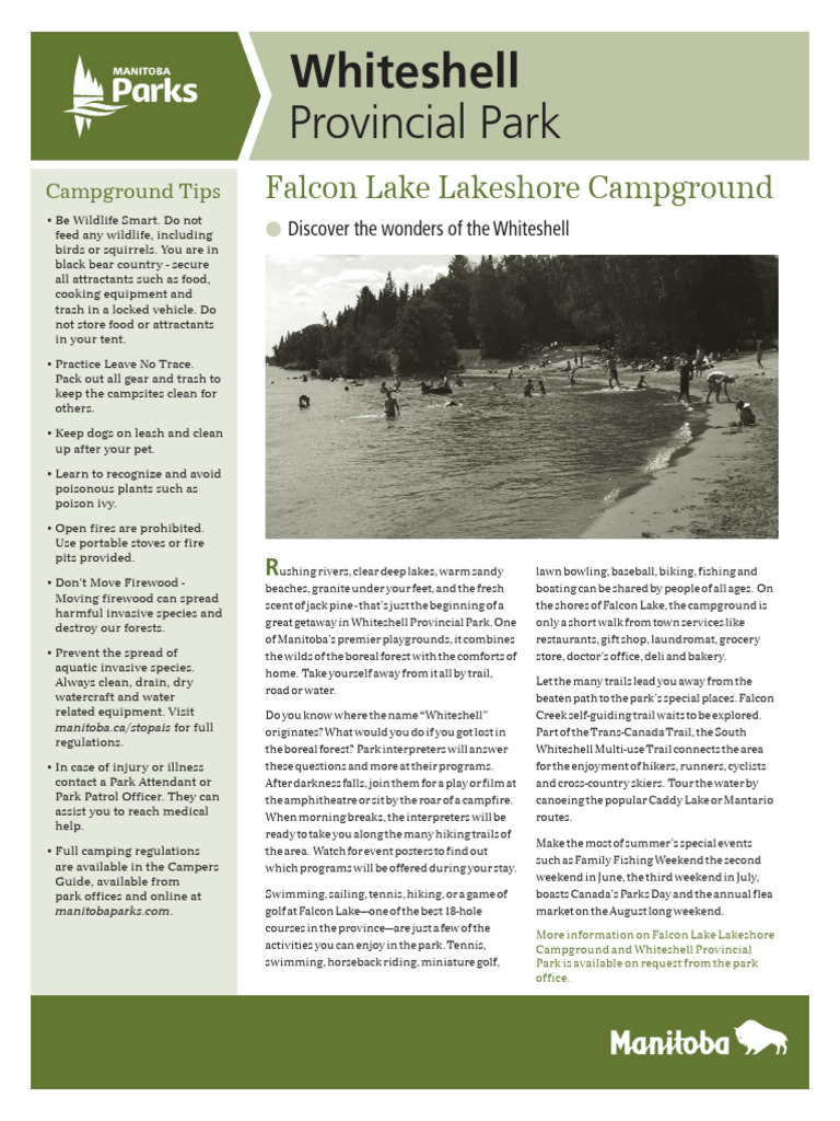 Falcon Lake Campground Overview | PDF | Campsite | Outdoor Recreation