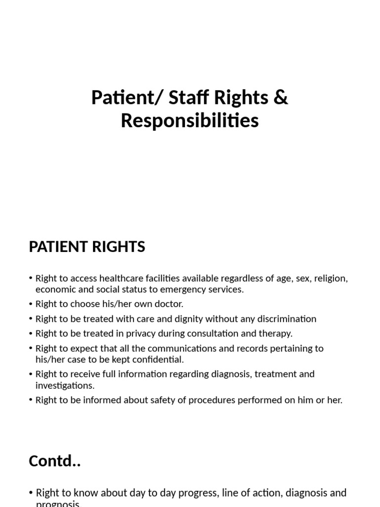 Patient and Staff Rights & Responsibilities | PDF | Patient | Health Care