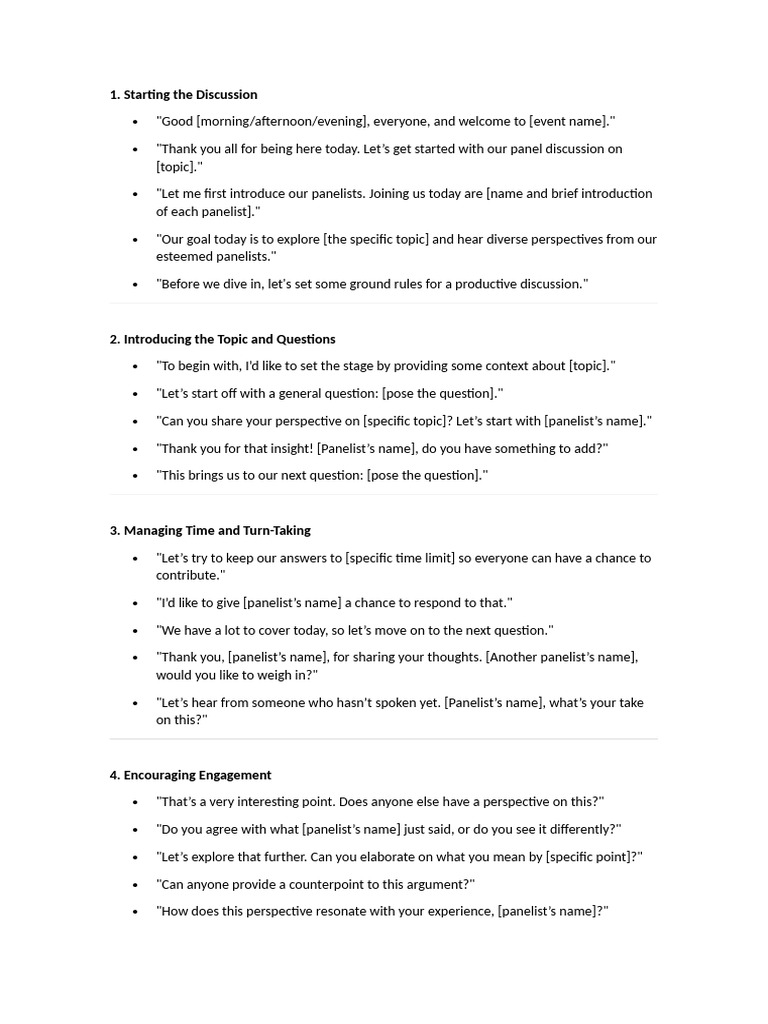 Tips For Moderating A Debate | PDF