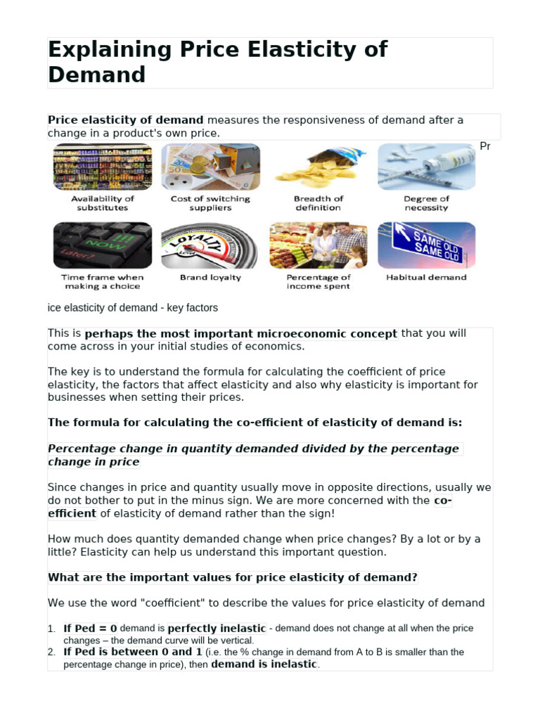 Key Factors of Price Elasticity | PDF | Price Elasticity Of Demand | Demand