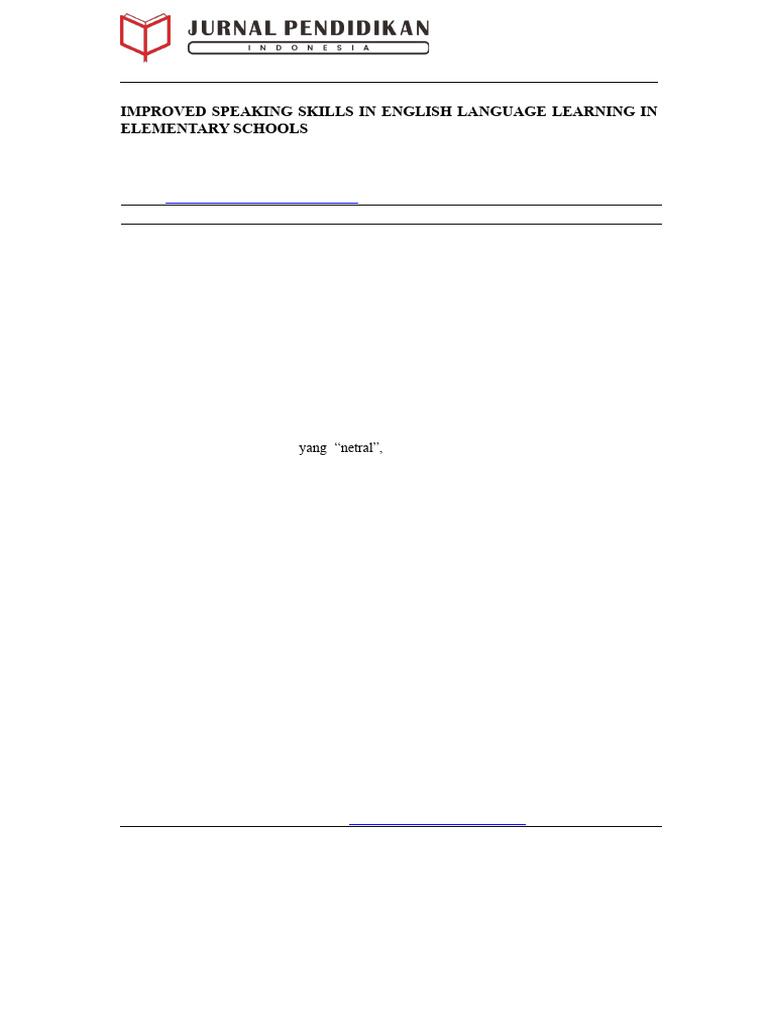 Improved Speaking Skills in English Language Learn | PDF | Learning ...