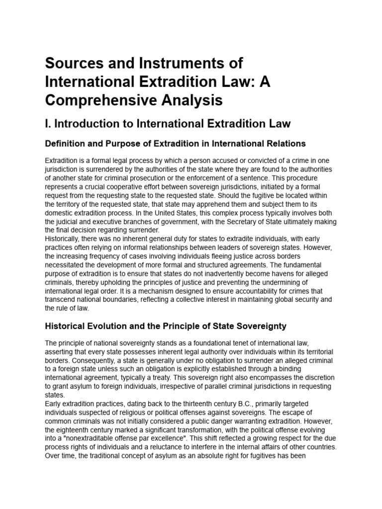 Understanding International Extradition Law | PDF | Extradition ...