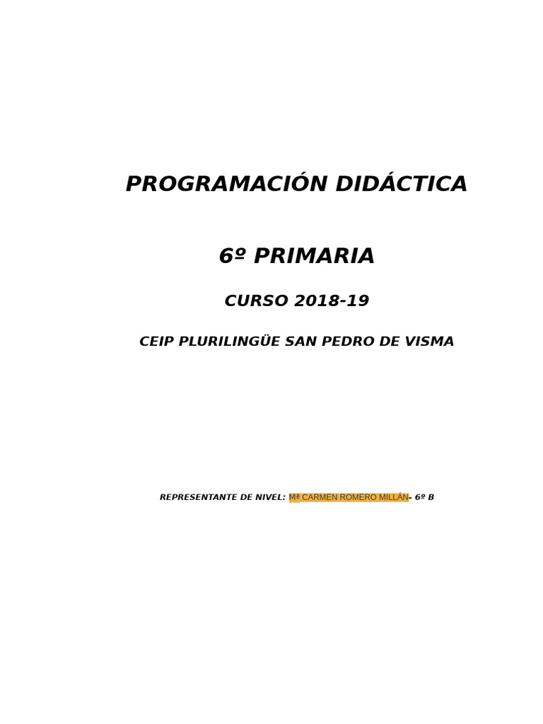 Programacións 6º | PDF