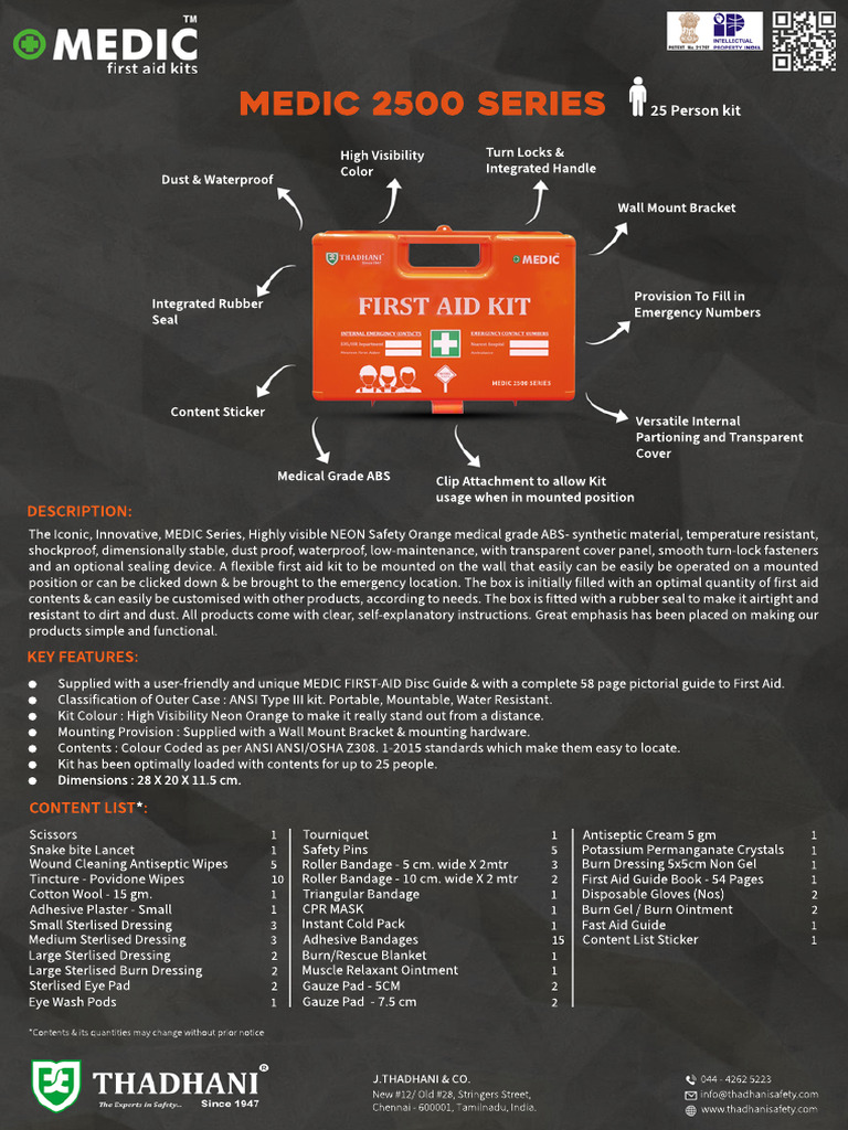 MEDIC 2500 Series First Aid Kit | PDF