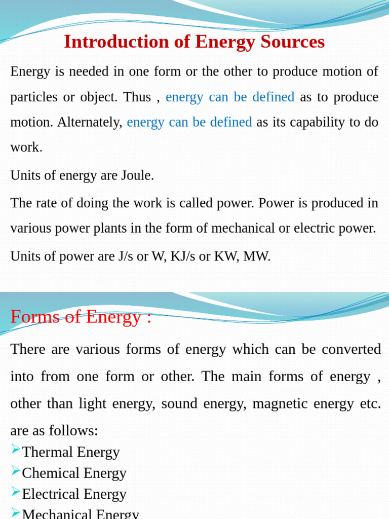 Overview of Energy Sources and Power Plants | PDF | Power Station ...