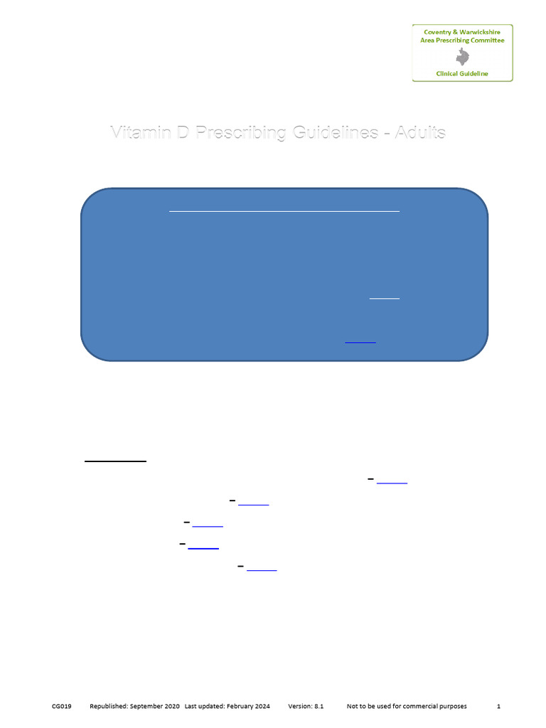 CG019-Vitamin D Guidelines | PDF | Vitamin D | Vitamin