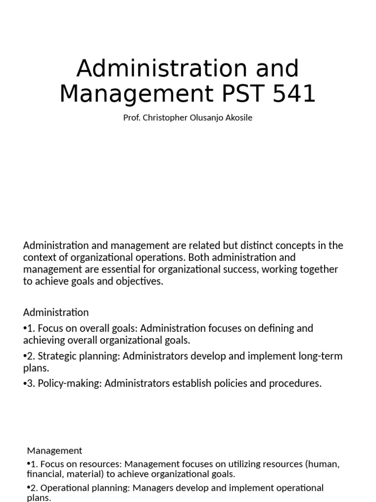 Administration and Management PST 541 - 061938 | PDF | Leadership ...