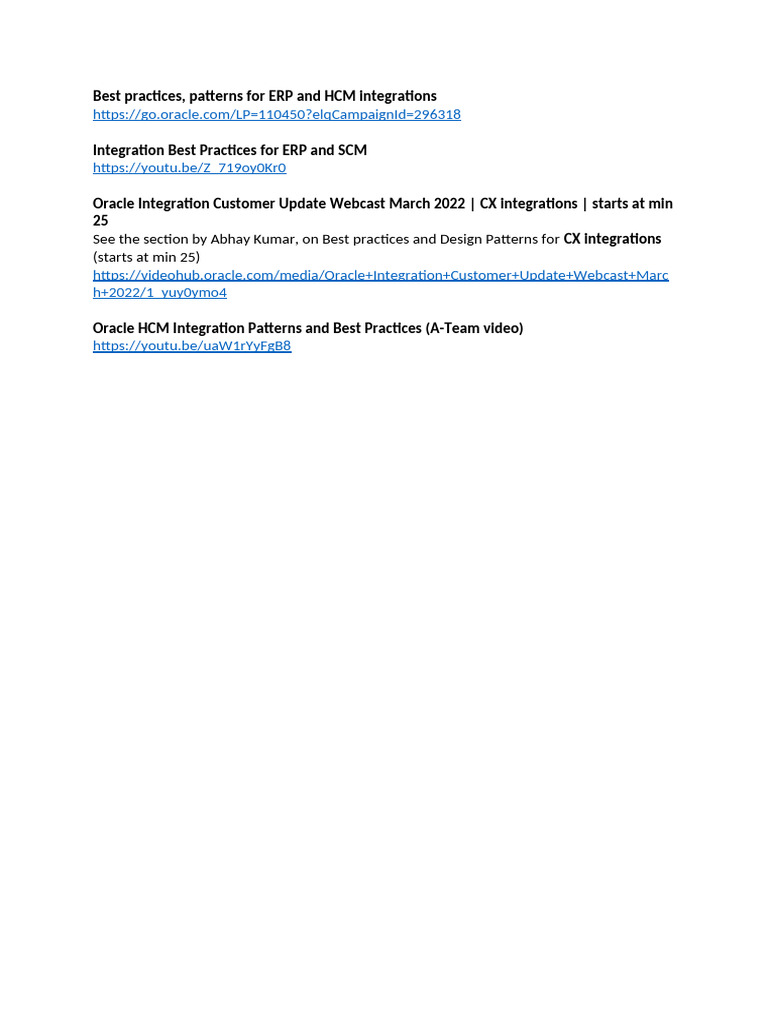 ERP and HCM Integration Best Practices | PDF