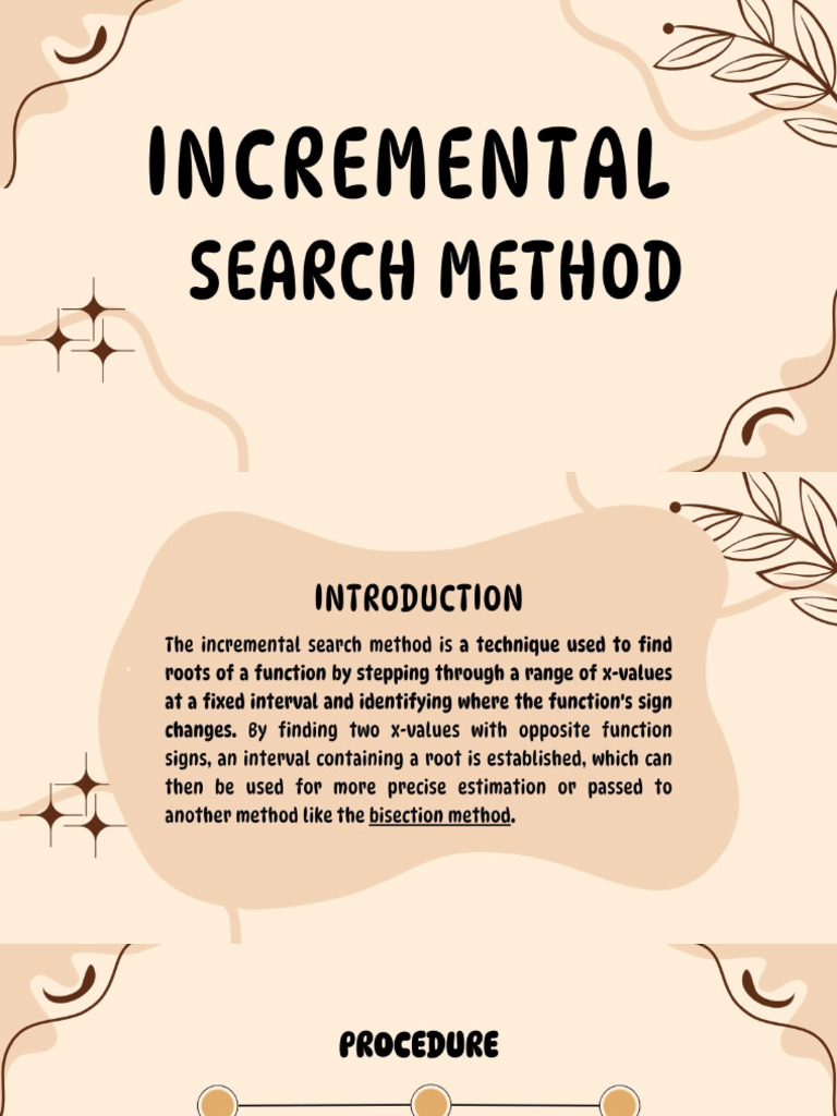 Incremental Search Method | PDF