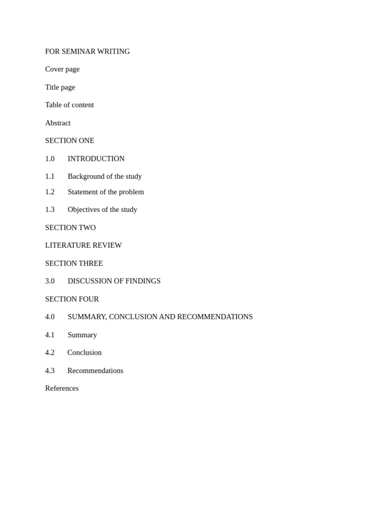 Seminar Writing Guide and Structure | PDF