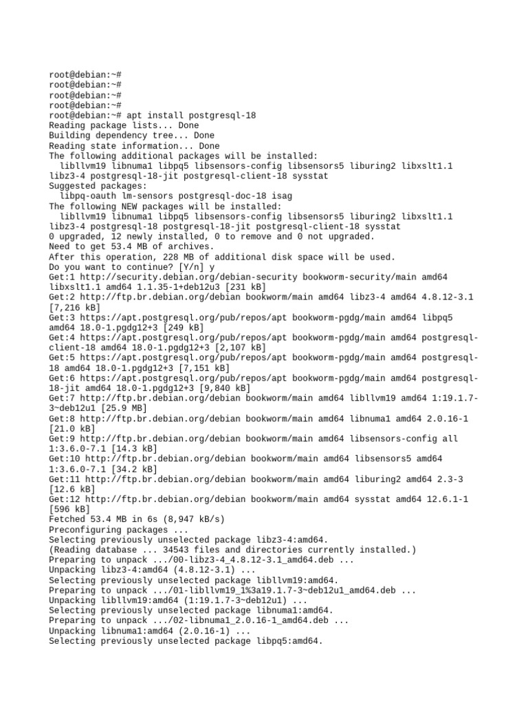 Install PostgreSQL 18 on Debian | PDF | Postgre Sql | Utility Software