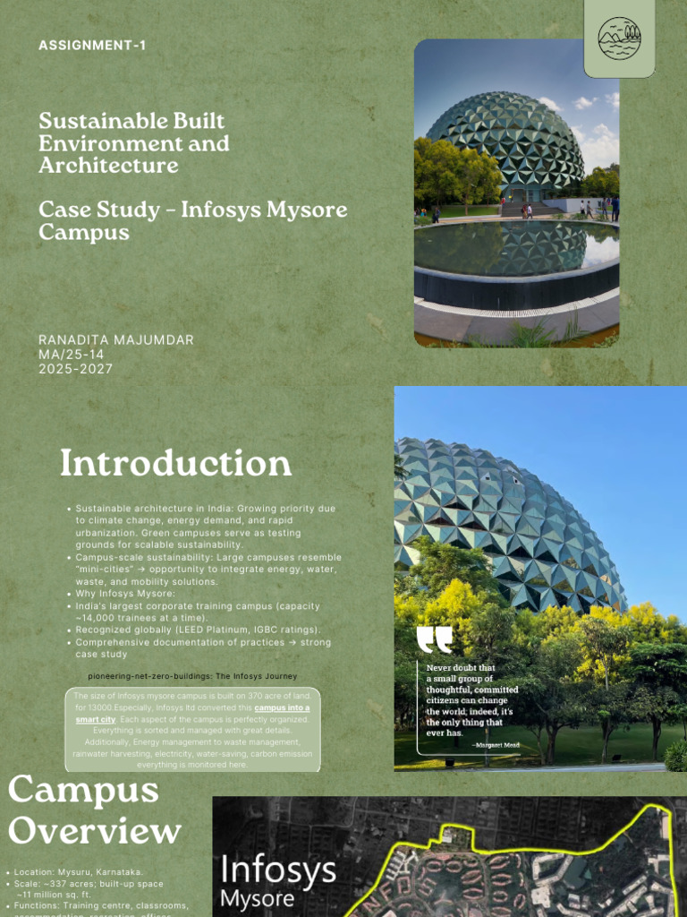 Infosys Mysore Campus Sustainability Case Study | PDF | Green Building ...