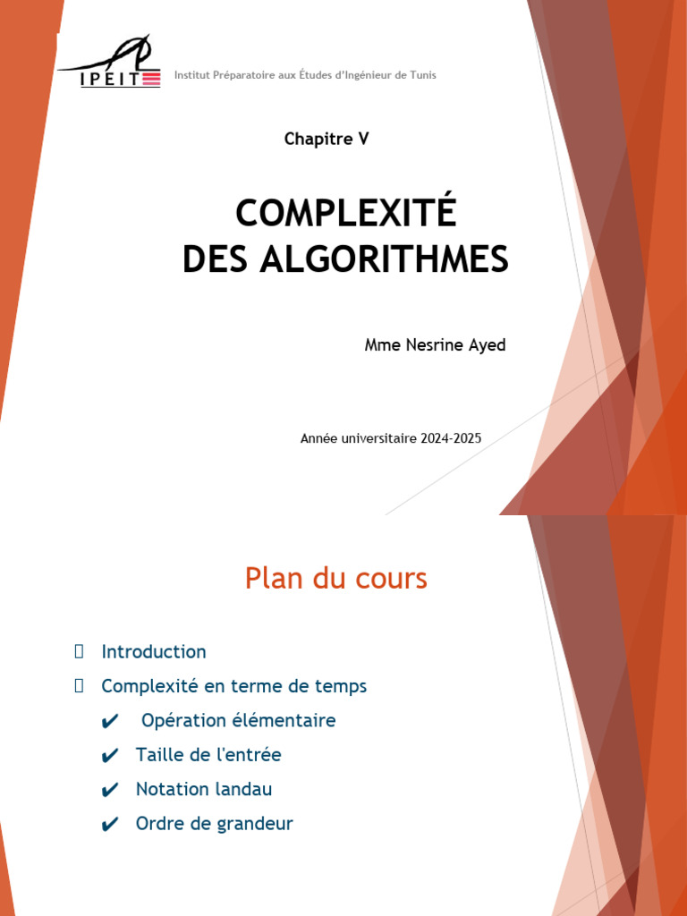 Complexité des Algorithmes : Évaluation et Notation | PDF | Théorie de ...