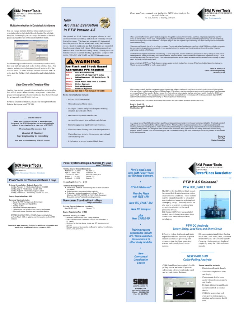 SKM Power Tools PDF Electric Power System Technical Support