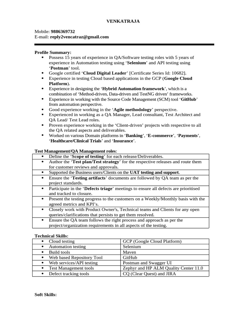 QA Manager with Cloud & Automation Expertise | PDF | Software Testing ...
