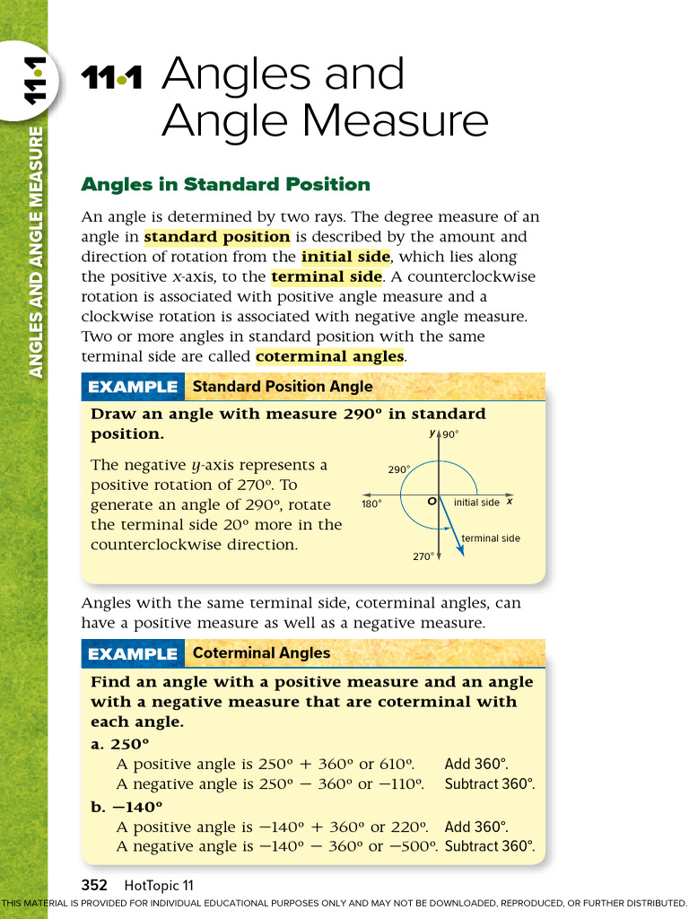 Angles and Angle Measures | PDF | Angle | Circle