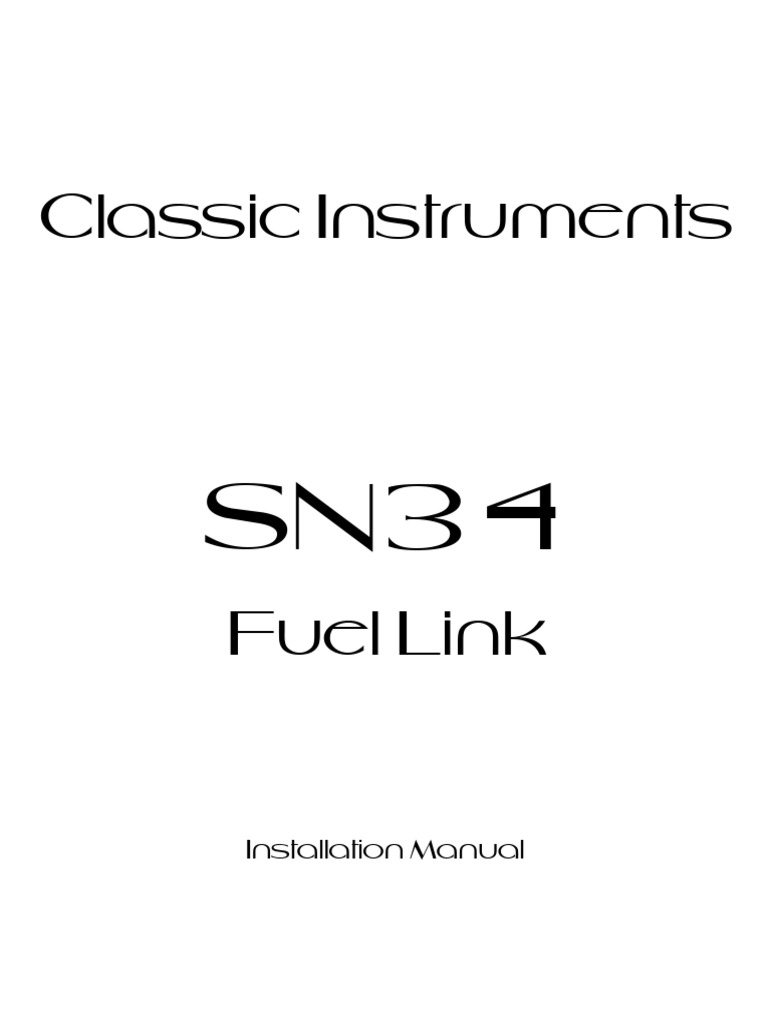 SN34 Fuel Link Installation Guide | PDF | Calibration | Implied Warranty