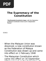 The Supremacy of The Constitution