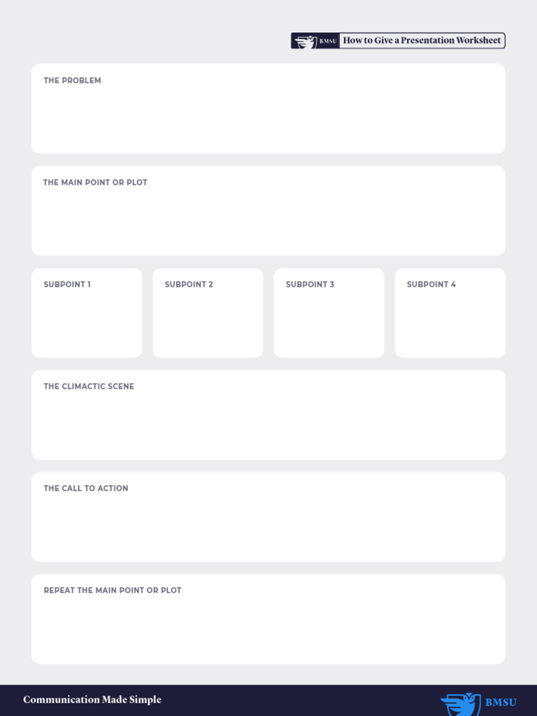 Presentation Worksheet Fillable | PDF