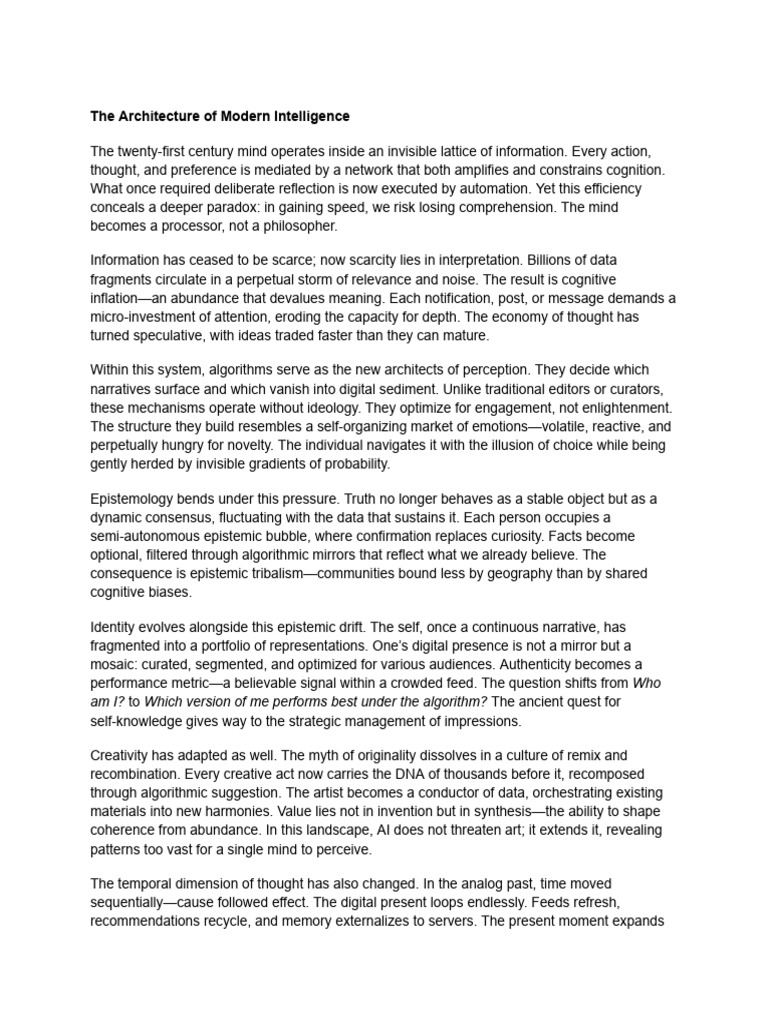 The Architecture of Modern Intelligence 7 | PDF | Artificial ...