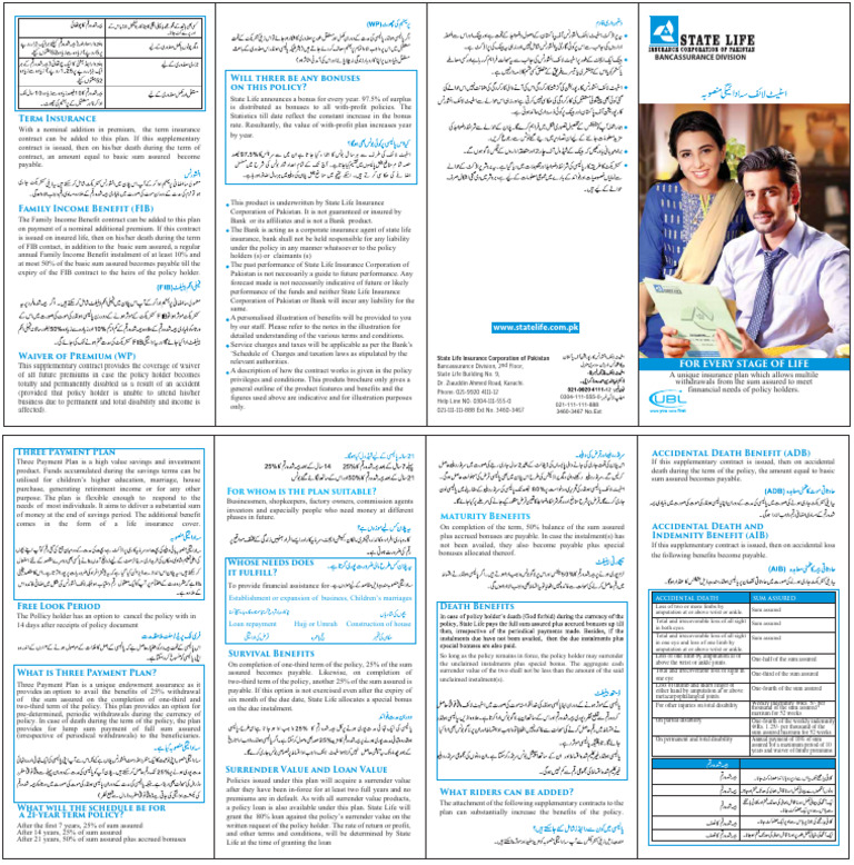 State Life Three Payment Plan Overview | PDF | Life Insurance | Insurance
