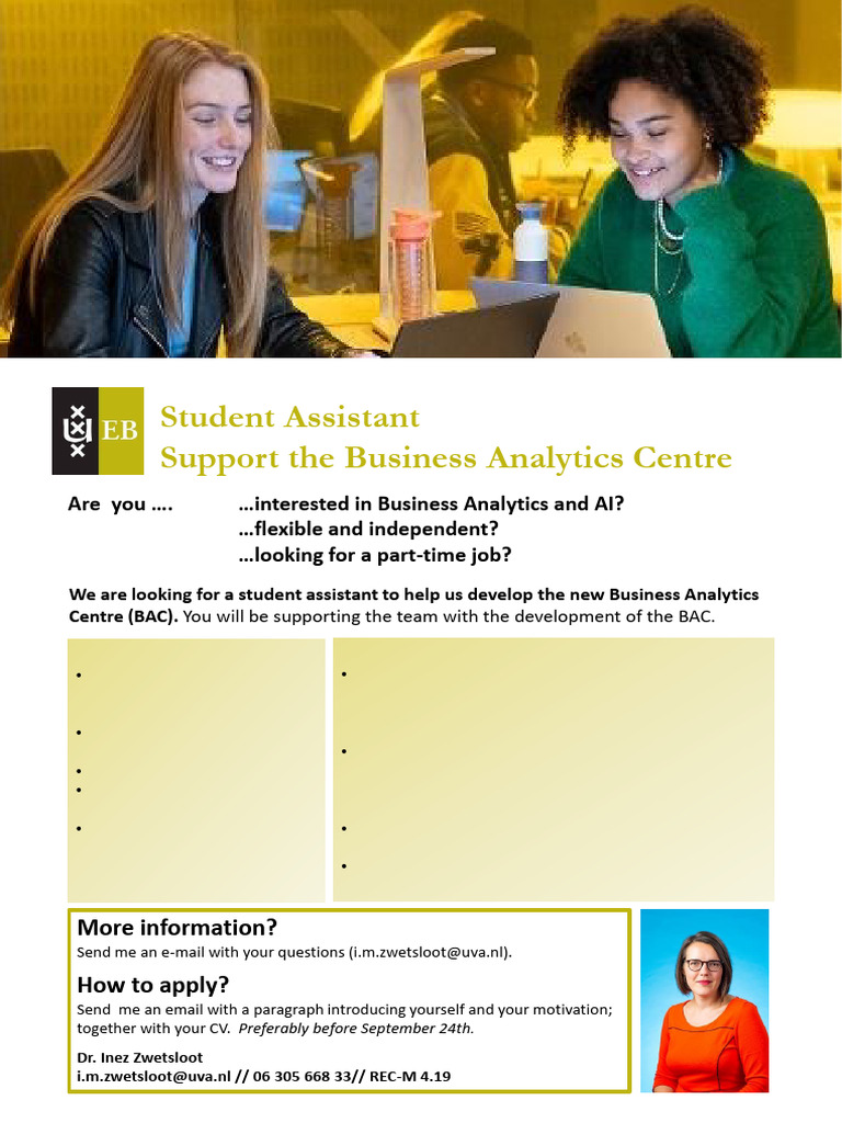 Student Assistant for Business Analytics | PDF